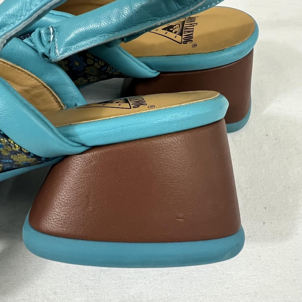 John Fluevog Thrillvogs Shoes Womens Size 8 Floral Slingback Heels Portugal - Picture 5 of 9